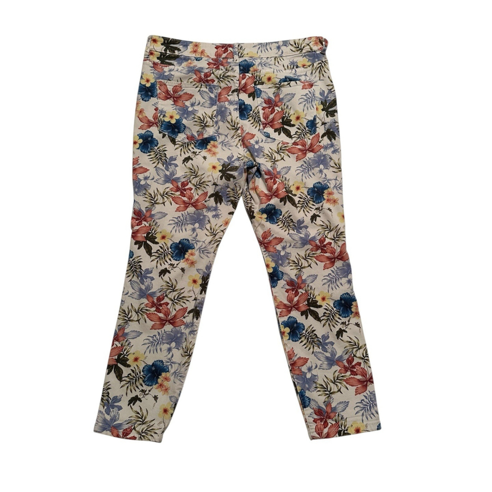 Tommy Bahama Ankle Floral Denim Jeans Womens 14 Multicolor Beach Tropical Pants - Picture 2 of 16